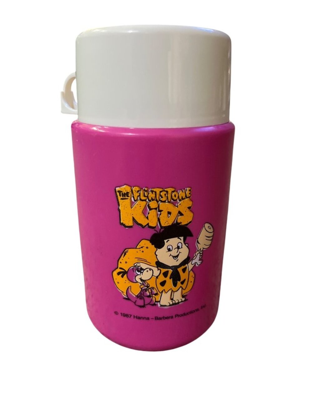 Vintage Flintstones Kids Thermos 10 Oz Pink Model 3700 Cartoon Lunchbox Bottle U